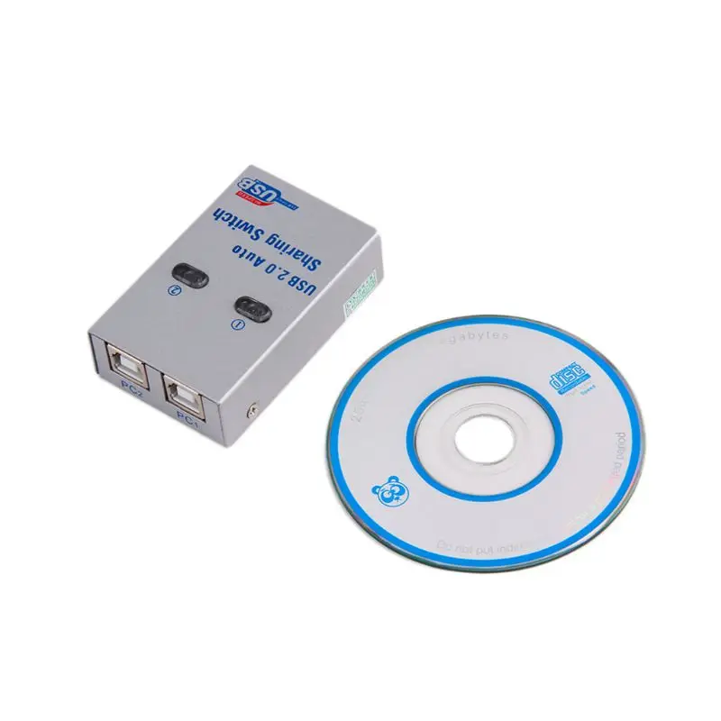 

2 Ports USB 2.0 Auto Sharing Switch Hub Splitter Selector Switcher for Printer Scanner PC Computer Peripherals 72XB