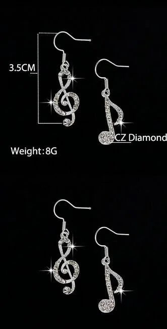 Модный стиль очаровательные серьги элегантная женская музыкальная кнопка