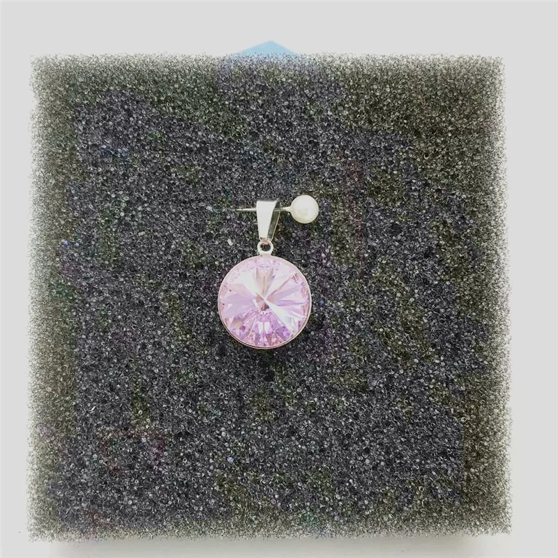 371 MS betti круглые камни подвески 12 мм swarovski rivoli браслет с хрустальной подвеской DIY нержавеющая сталь Ювелирные изделия Подарки - Окраска металла: 371