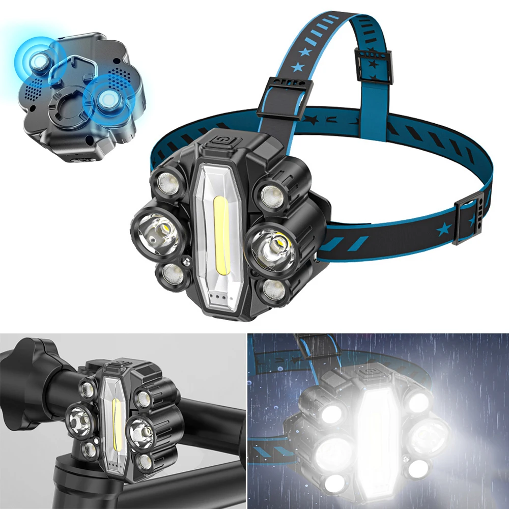 

LED Headlight USB Rechargeable Zoomed Outdoor Sensor Headlamp IPX6 Waterproof 180° 90° Lighting Rotatable 4 Models Cycling Light