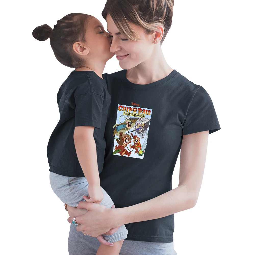 Disney Family Look Outfits Chip 'n' Dale Printing Удобная модная футболка в стиле Харадзюку