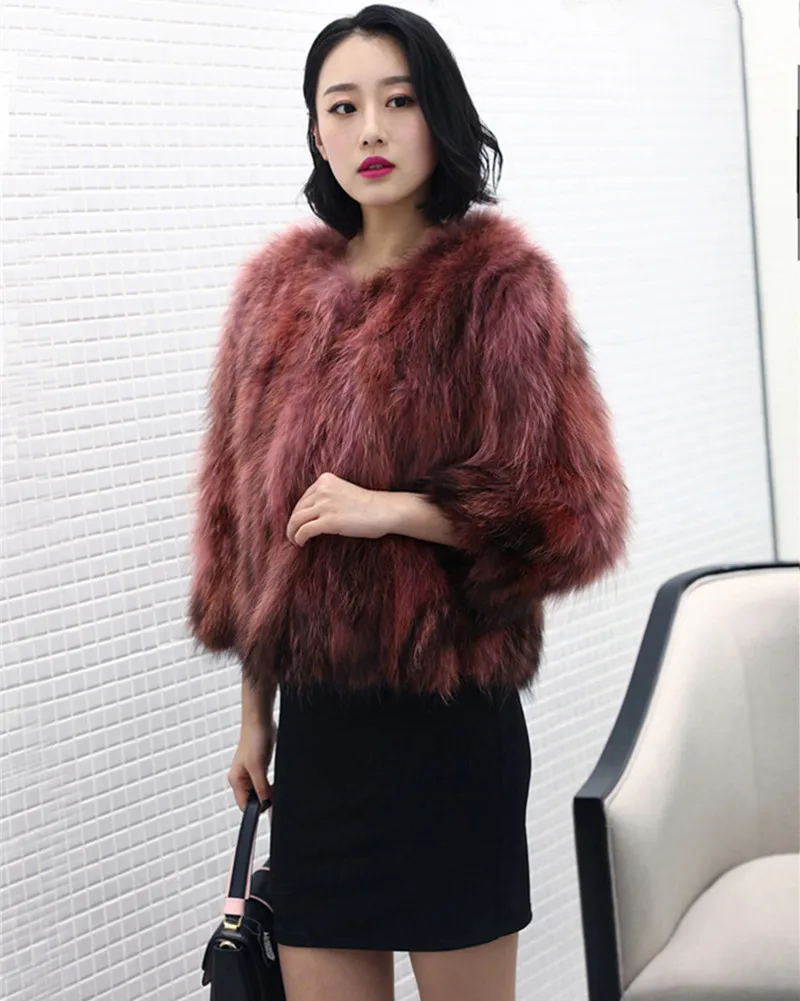 

Rex Female Fashionable Faux Rabbit Fur Coats Thick Warm Overcoats Elegant Womens Raccoon Dog Furs Coat WXF042