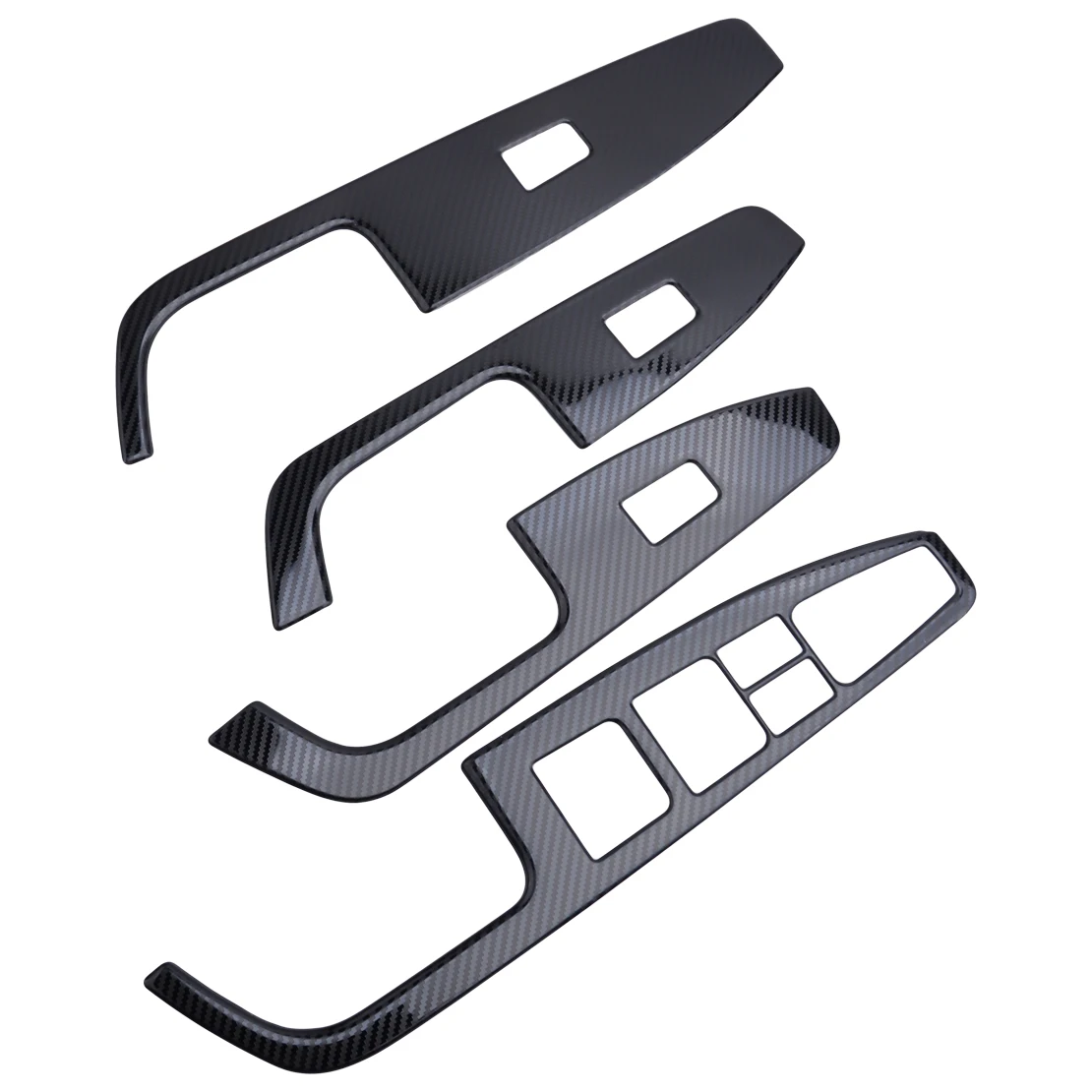 Нержавеющая сталь 4 шт. LHD углеродного волокна Стиль переключатель окна Панель