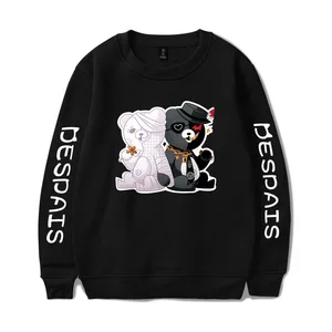 Danganronpa Monokuma Black White Bear Anime Cosplay Costume Men Women Crewneck Sweatshirt Pullover Casual Hoodies Streetwear