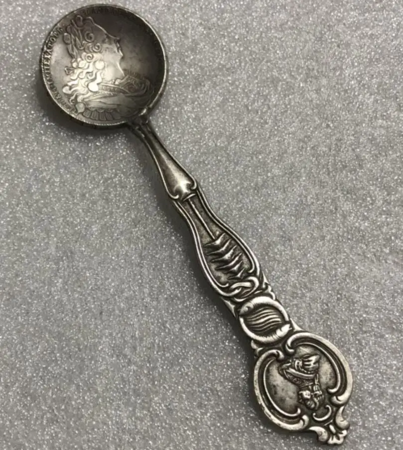

China White copper archaize spoon small crafts statue B
