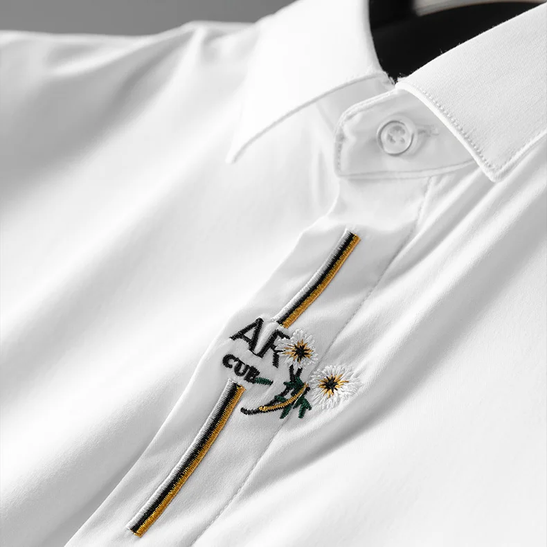 

2021 Floral Embroidery Men Shirts Long Sleeve Brand Designer Top Quality Breathable Pure Color Shirt Man Clothing Ropa De Hombre