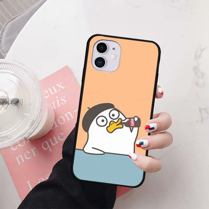

Korean cute cartoon duck animal Phone Case For iphone7 8 plus 7 8 6 6s plus X XR XS MAX 11 12 Pro Max Cover