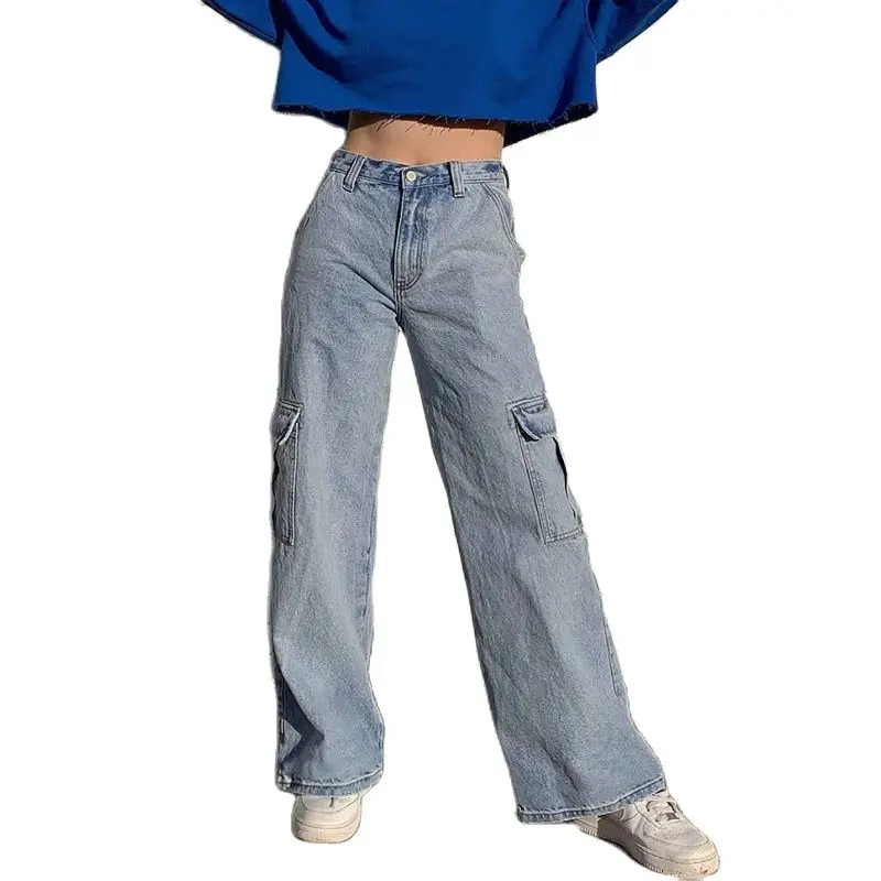 

Womens Mom Jeans For Girls Fashion Pants Ladies Thermal Trousers Y2k Streetwear Elastic Baggy Jean Femme Clothing