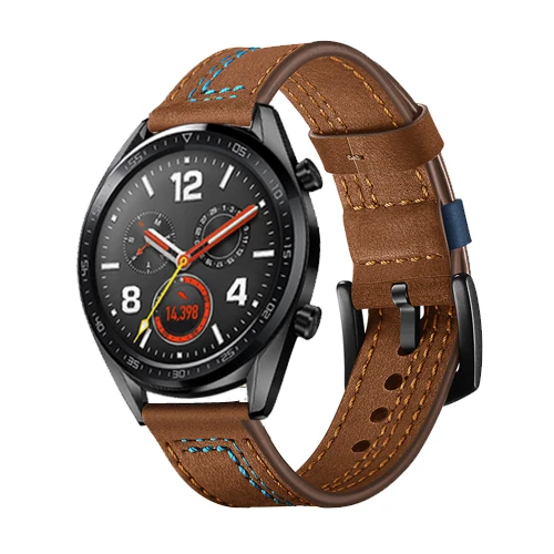 brown 2 Huawei Watch GT 2 ремешок для samsung galaxy watch 46 мм S3 Frontier ремешок 22 мм Amazfit GTR 47 мм/stratos/pace кожаный браслет - Цвет ремешка: brown 2