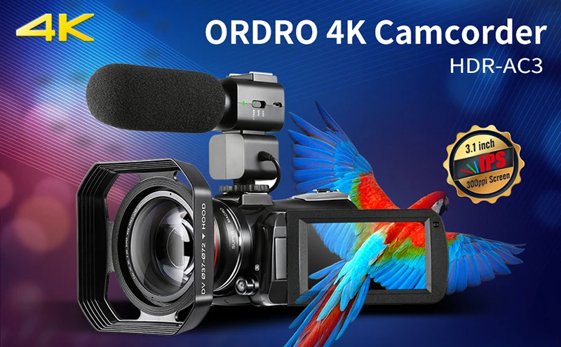 Цифровая видеокамера 4K WiFi видеокамера инфракрасного ночного видения 30X цифровой зум 24MP с широкоугольным объективом стабилизатор микрофон
