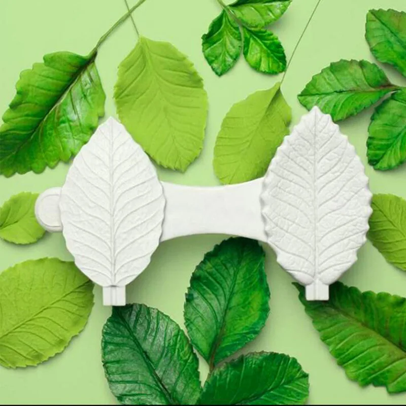 

Fondant simulation flower leaf pattern mold Fondant rose chocolate diy glue decoration silicone mold