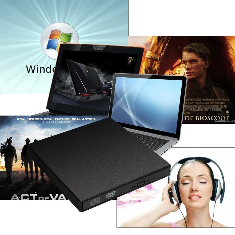 Зарядное устройство внешний USB CD-RW горелки DVD/CD-плеер считыватель плеер с двумя