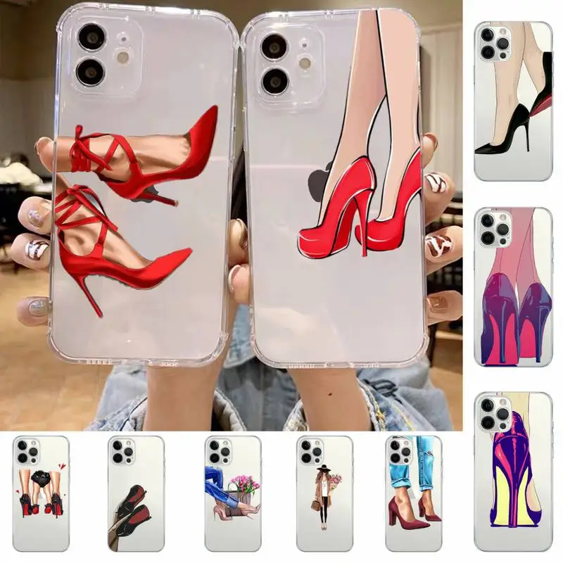

High heels Girl Woman Phone Case for iPhone 11 12 13 mini pro XS MAX 8 7 6 6S Plus X 5S SE 2020 XR case
