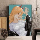 Унисекс настенный постер с Бензопилой, японское аниме, фотография стены, Наклейки для спальни