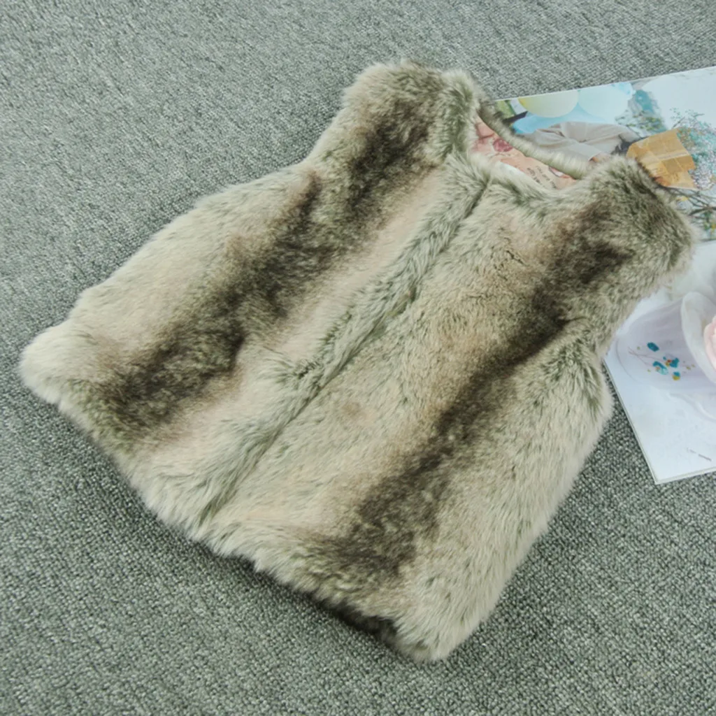 Осень и зима утолщение искусственного меха печатных маленькие девочки мальчики