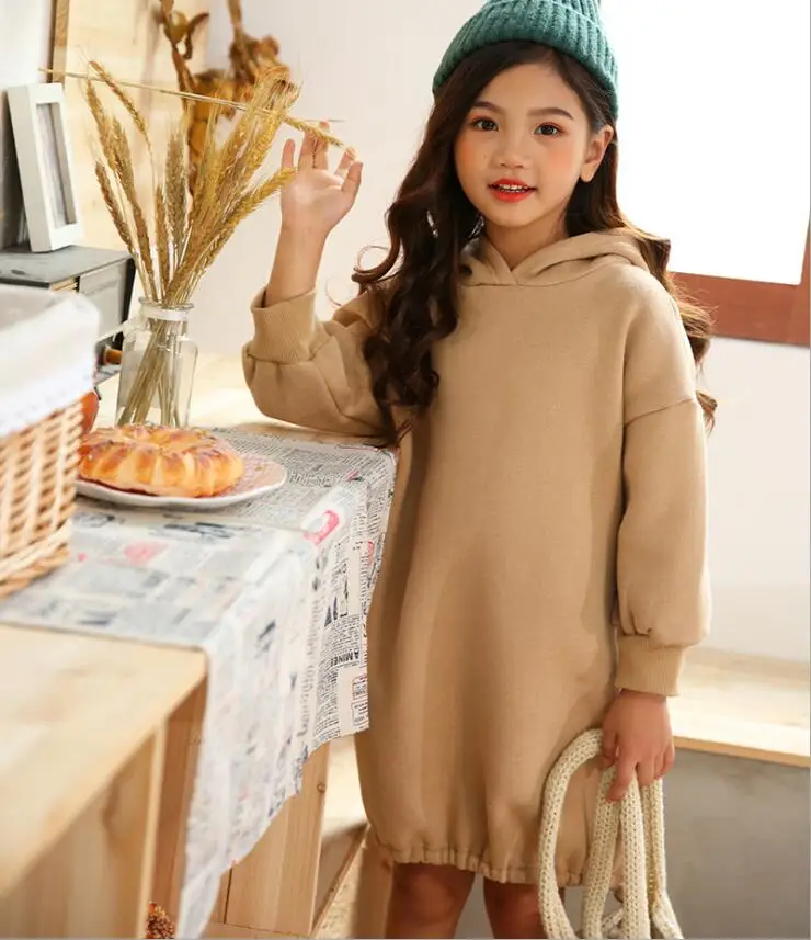 Эксклюзивное платье с капюшоном для девочек новинка 2019 модное бархатное