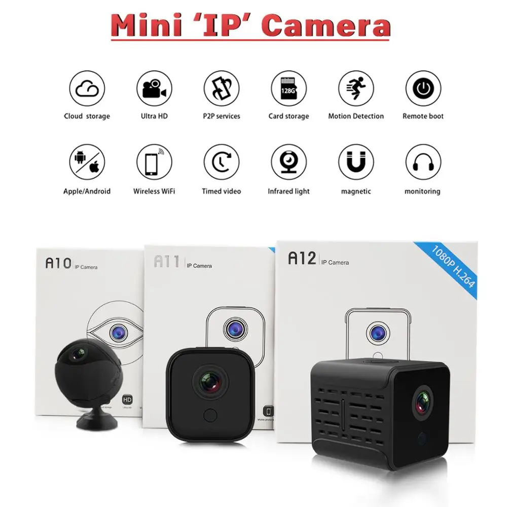 A11 A12 A10 1080P HD Wifi ip-камера ночного видения безопасности микро дома Смарт cctv детектор движения видео DVR мини видеокамера PK SQ23