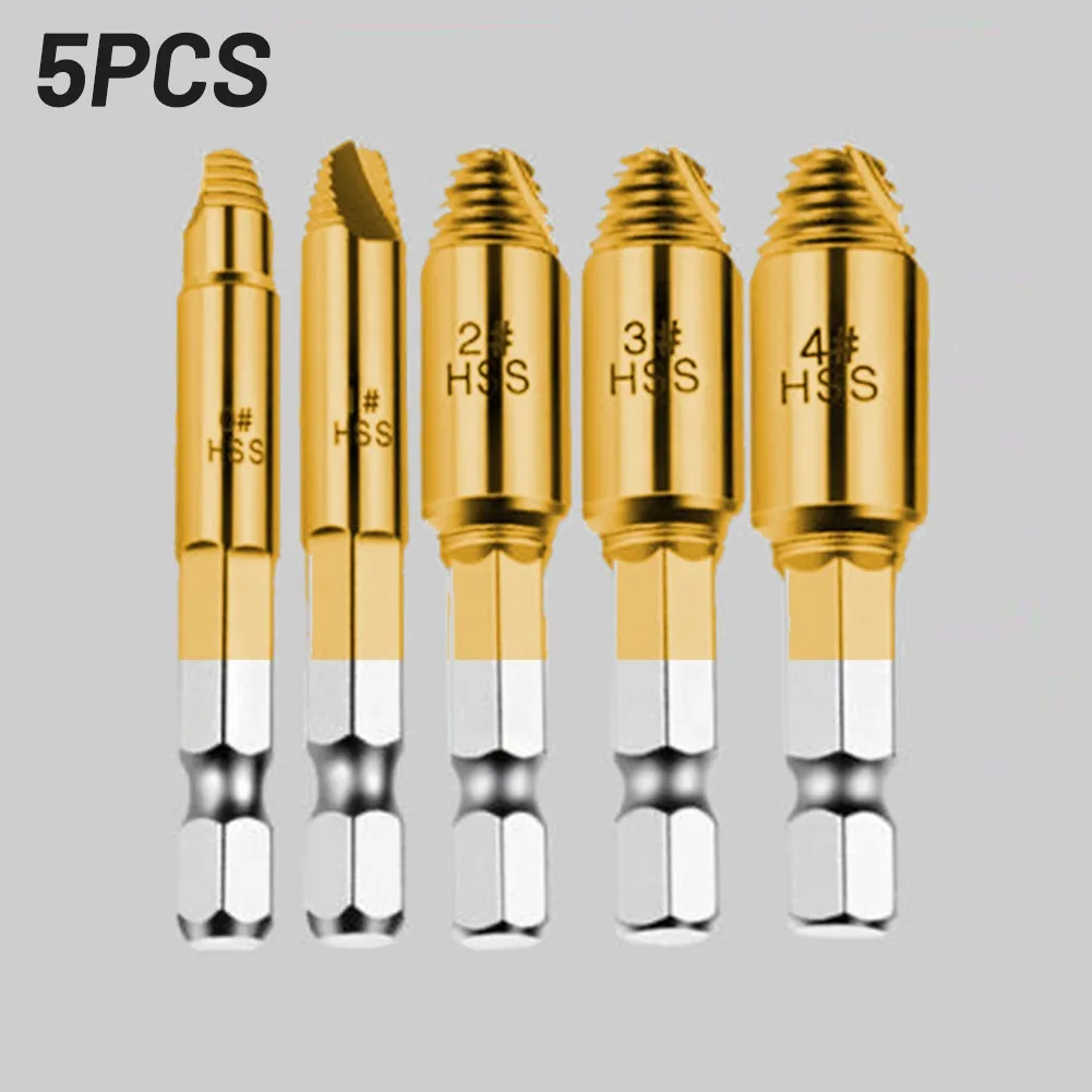 

Nut Removal Tool Screw Extractor Remove Set 5Pcs Broken Screw Drill Bit