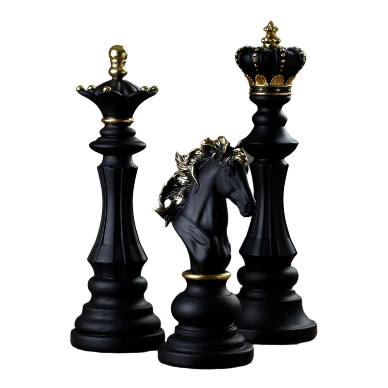 

Шахматы из смолы, украшение для окна, Европейское и американское домашнее украшение для стола, индивидуальное креативное полимерное малень...