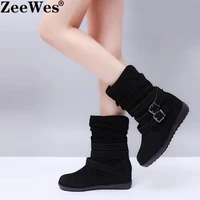 2022 popular european and american large snow boots womens flat sole plush nude boots sell new womens shoes quickly