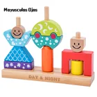 День и ночь креативные сборные строительные блоки детские развивающие Игрушки для раннего образования детские игрушки для укладки орфографии