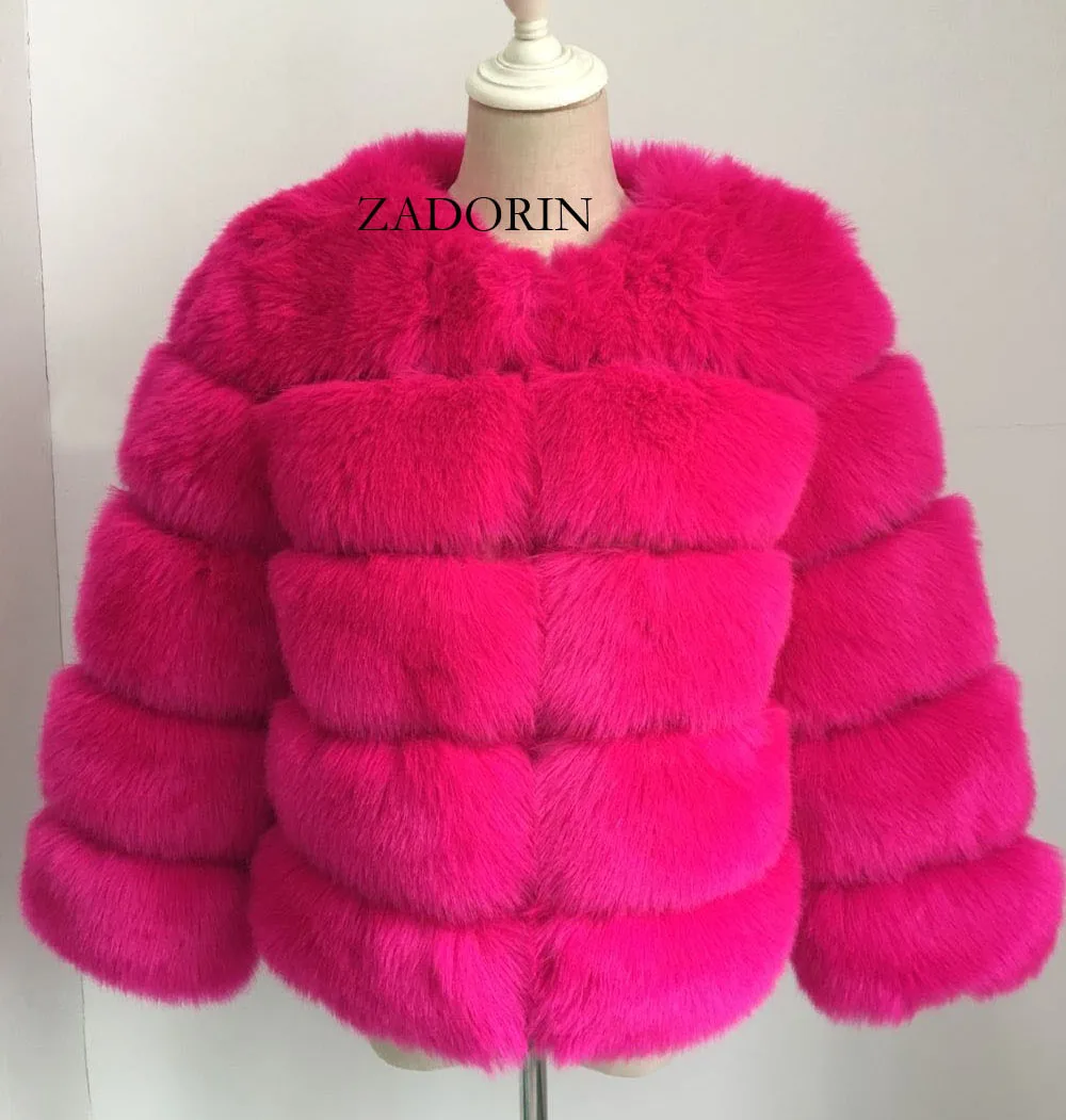 

S-3XL Mink Coats Women 2020 Winter Top Fashion Pink FAUX Fur Coat Elegant Thick Warm Outerwear Fake Fur Jacket Chaquetas Mujer