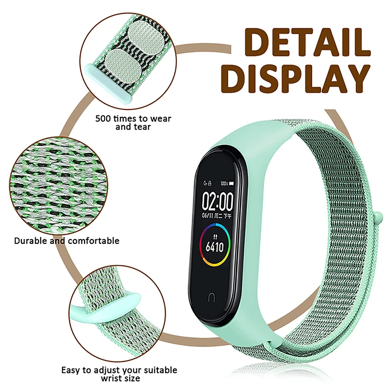 Nylon strap For Xiaomi mi band 3 4 strap Smart bracelet Soft Sport Wristbands For Mi band 4 NFC Global Smart watch women men