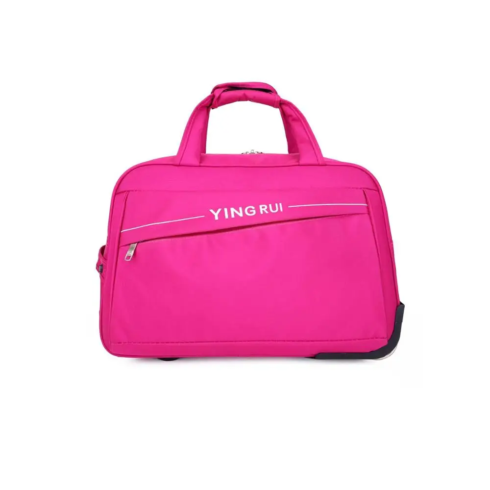 Pink(20inch) Чемодан на колесах дорожная сумка спортивная сумка сумка дорожная Holdall дополнительная большая дорожная сумка, легкая Средняя сумка с колесиками-выходные сумка с колесиками 65л большая емкость - Цвет: Pink(20inch)