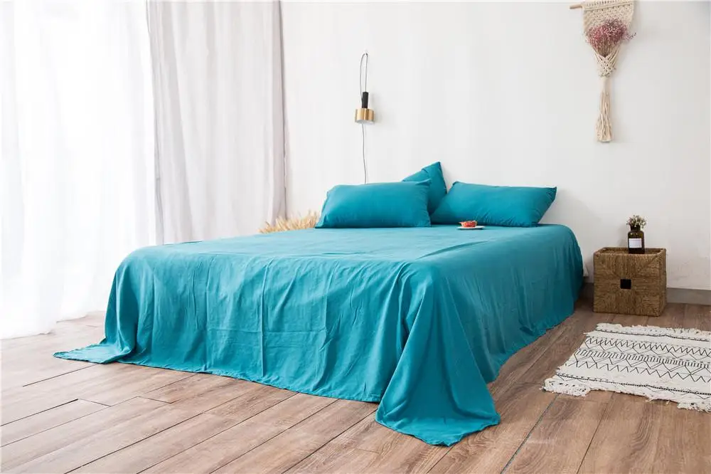

Pure color washed cotton Bedding Set 3/4pcs quilt cover Pillowcases comforter cover bed linen bed set twin queen king Bedclothes