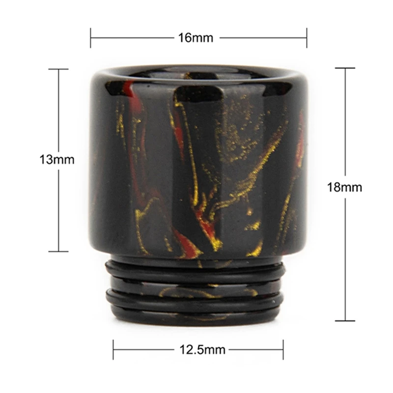

6Pcs/set 12x18mm Drip Tip Snakeskin Epoxy Resin 810 Mouthpiece For V12 Atomizer RDA RTA Tank E Cigarettes Vape Accessories
