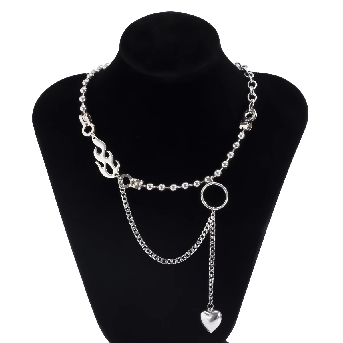 

Punk Hip Hop Unisex Heart Cross Lock Pendants Necklaces for Women High Grade Stainless Steel Chain Necklace Street Jewelry Gifts