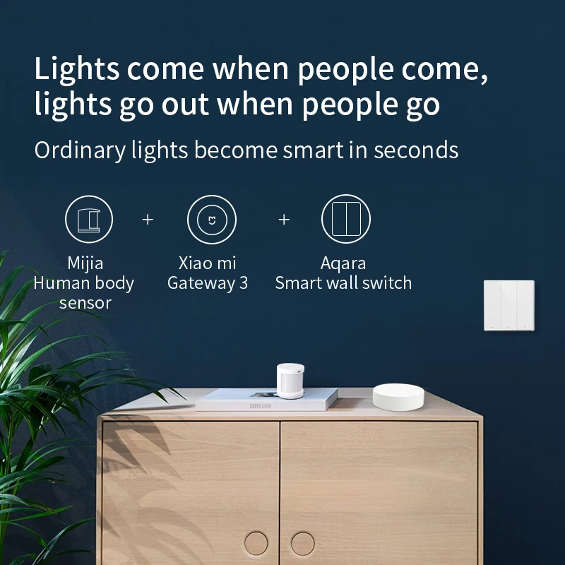 Датчик движения тела Xiaomi Mijia Беспроводной сенсор с поддержкой приложения Mi Home apple