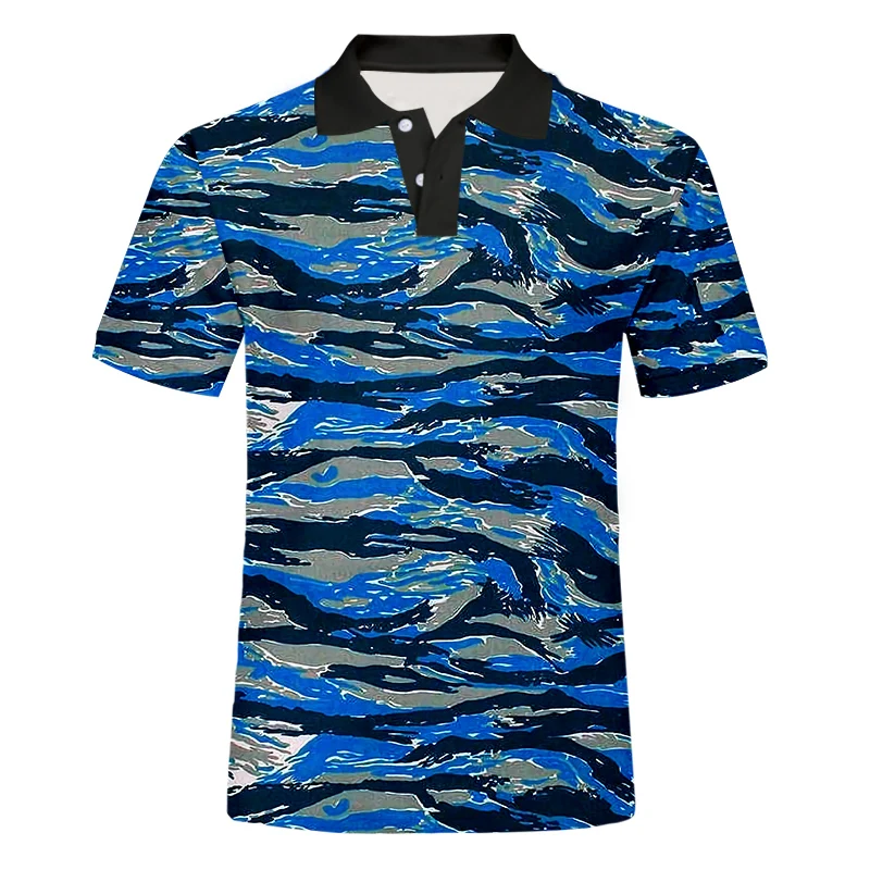 

Свитшот мужской с коротким рукавом, камуфляжная рубашка-поло, Повседневная блуза с 3D принтом в стиле Харадзюку, размеры до 6XL, на лето