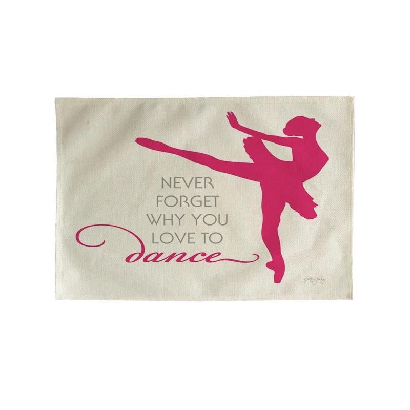 Color Ballet Dancer Bottle Kitchen Placemat Coaster Dining Table Mats Cotton Linen Pad Bowl Cup Mat 42*32cm Home Decor CD323 | Дом и сад