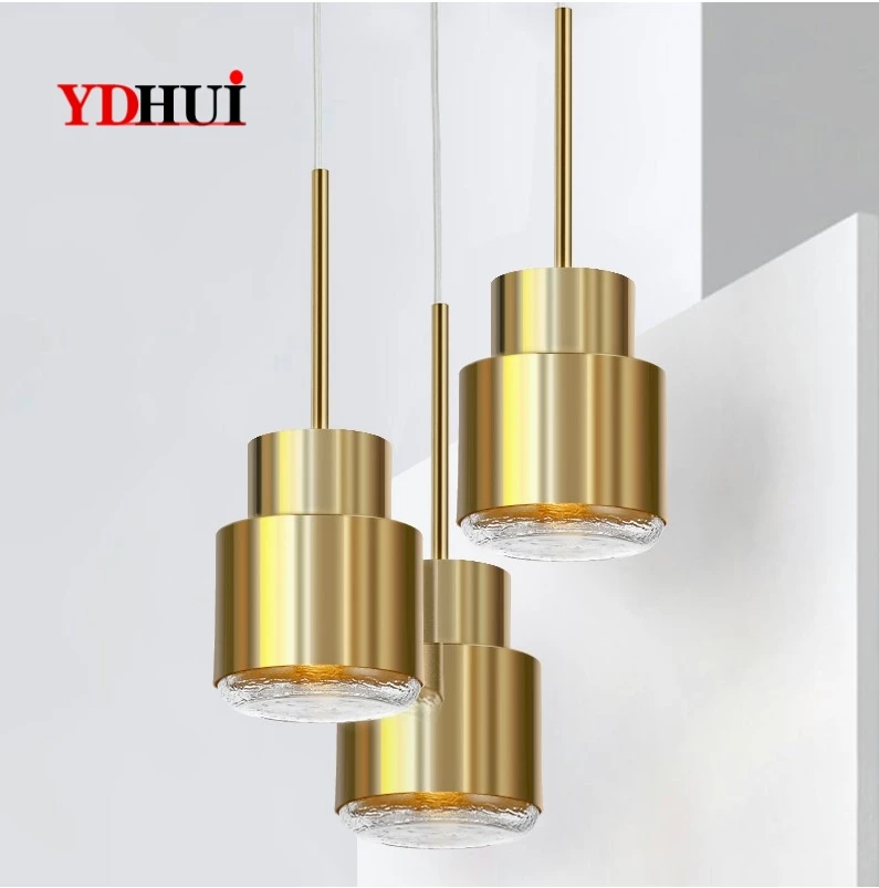 Скандинавский простой тематический Ресторан Бар Золотая люстра дизайнерская