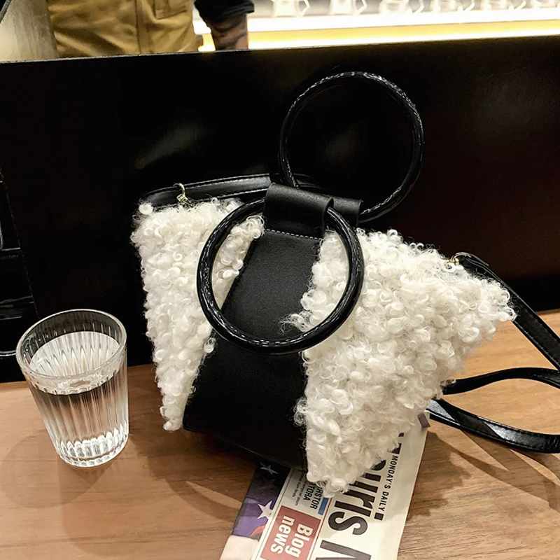 Высококачественные сумки на плечо из искусственного меха женские модные через