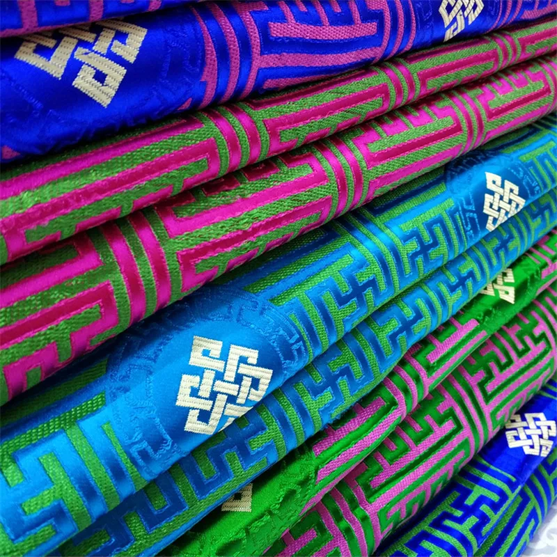 

CF904 Red/Green/Rose/Blue Chinese Style Brocade Jacquard Fabric Buddhism Home Textile DIY Sewing Materials