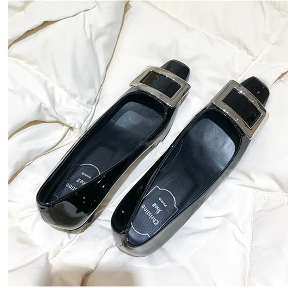 Туфли лодочки женские из натуральной кожи без застежки квадратный носок