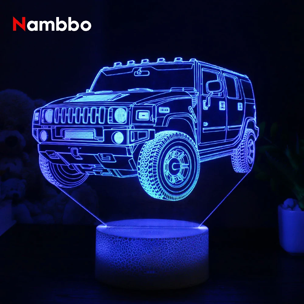 Крутая супер Автомобильная акриловая 3D лампа светодиодный 7 цветов Кроссовый