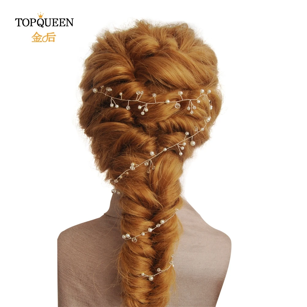 TOPQUEEN винтажный свадебный головной убор свадебная лоза для волос 100% ручная работа