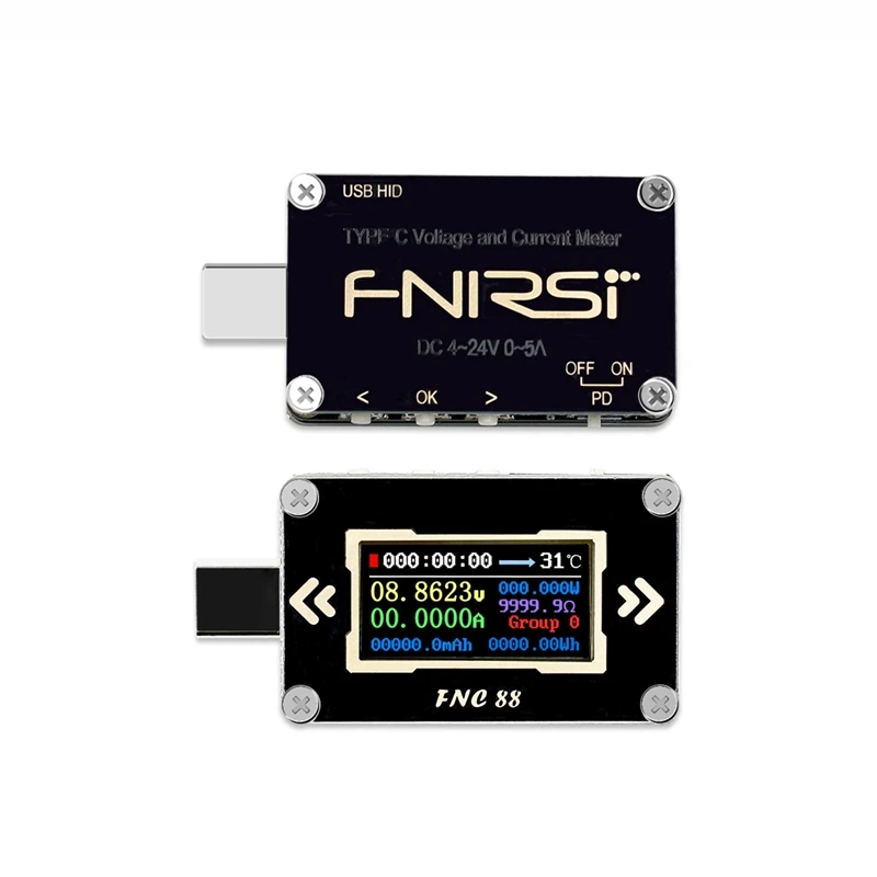 FNC88 Type-C PD триггер USB-C Вольтметр Амперметр Напряжение 2-полосный измеритель тока