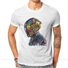 Футболка с радужным шлемом Daft в стиле панк с электронной музыкальной группой, футболка с графическим круглым вырезом, лидер продаж, Мужская Уличная одежда в стиле Харадзюку