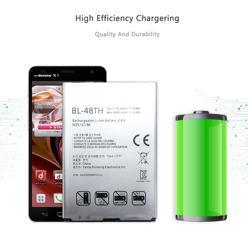 BL-48TH батарея мобильного телефона для LG E940 E977 F-240K F-240S Optimus G Pro/LG pro lite D686 E980 E985 E986 BL 48TH 3140mAh