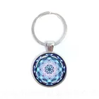 Коллекция 2018 года, цепочка для ключей Life, модная чакра OM Yoga, стеклянная мандала, священные драгоценности, геометрический фиолетовый цветок, подарок для друзей, лучший подарок