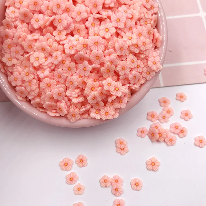 

50 г/лот, мягкая полимерная глина, цветочные Ломтики для искусства ногтей, декоративный слайм, наполнитель, аксессуары 5 мм