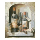 Высококачественная Золотая коллекция, Набор для вышивки крестиком, вино и бокал вина, обработанный виноград