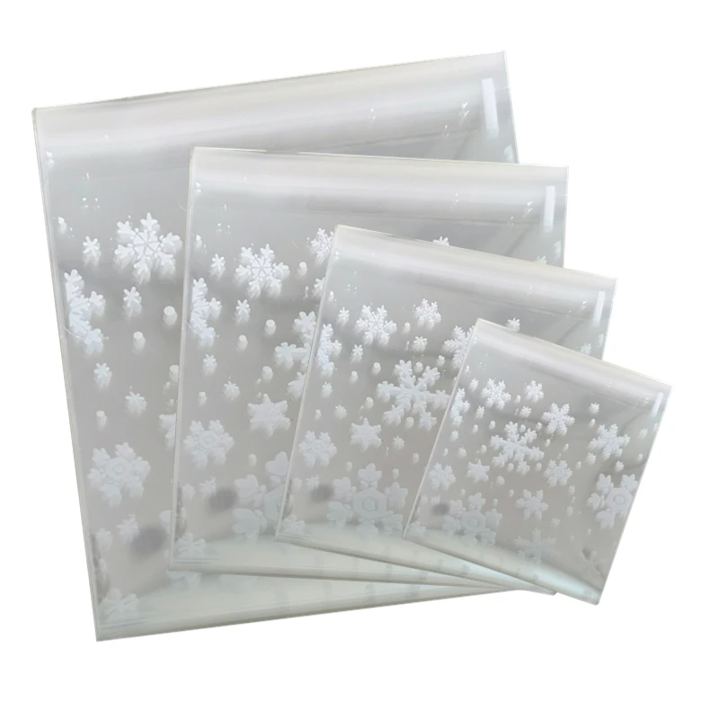 100 шт милый белый со снежным цветком конфеты печенье на десерт сумки одежда для