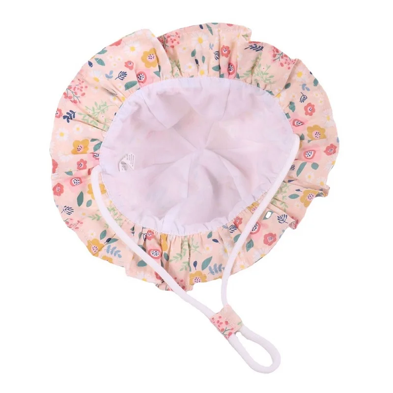 Gorro de lavabo con estampado de flores para ni&ntilde;as, gorros de sol para ni&ntilde;os, bonete para ni&ntilde;os-5
