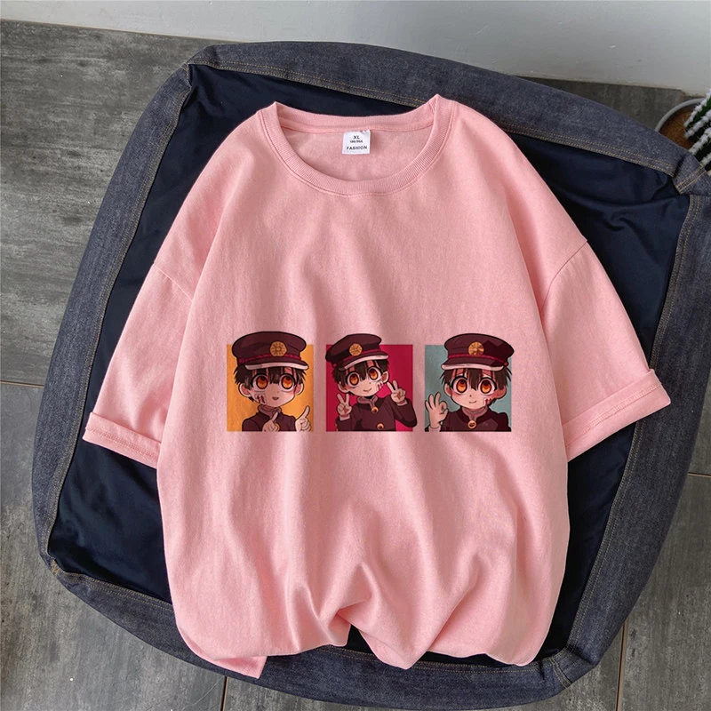 Футболка женская оверсайз с милым рисунком уличная одежда в стиле Ханако Кун