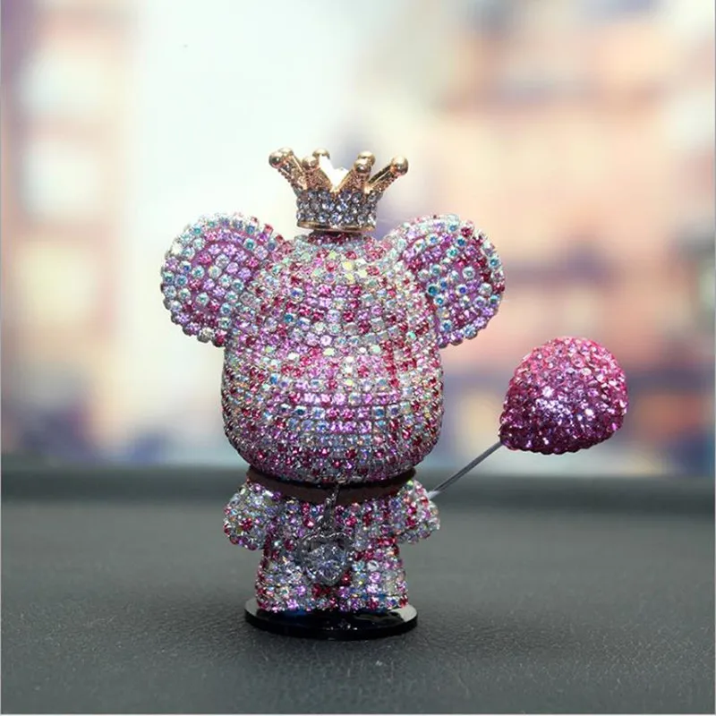 

Украшение для интерьера автомобиля Blingbling в Корейском стиле, высококачественный креативный Алмазный милый агрессивный медведь, украшение и...